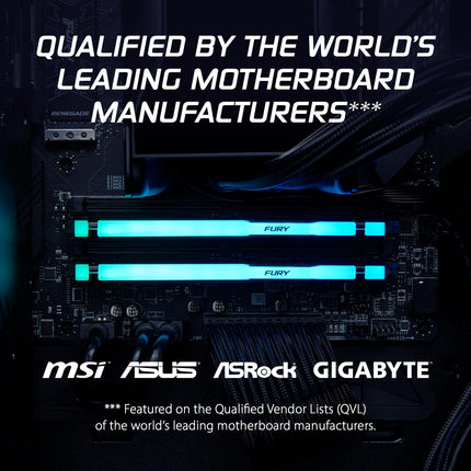 Kingston FURY Beast RGB 32GB 2 x 16GB DDR5 6000MHz CL36 UDIMM Desktop RAM