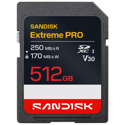 SanDisk Extreme PRO 512GB SDXC UHS-I U3 V30 Up to 250MB/s Read Memory Card