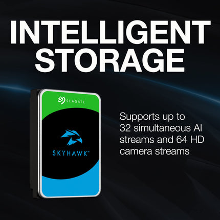 Seagate SkyHawk AI 16TB 3.5-inch SATA Surveillance HDD, 7200 RPM, 256MB