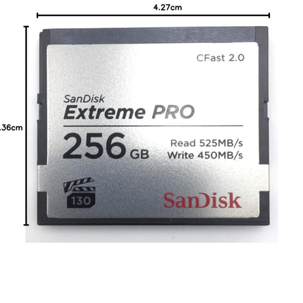 SanDisk Extreme PRO 256GB CFast 2.0 Memory Card VPG 130 525MB/s Read for 4K