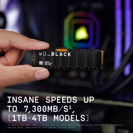 Western Digital WD_BLACK SN850X 1TB NVMe SSD with Heatsink, PCIe 4.0 x4