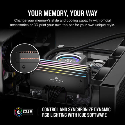Corsair DOMINATOR TITANIUM RGB 96GB DDR5 RAM 6600MHz CL32 Desktop PC RAM