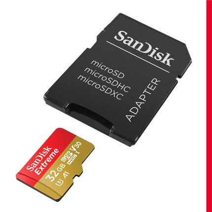 SanDisk Extreme 32GB microSDHC UHS-I U3 V30 A1 60MB/s Write Memory Card