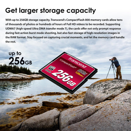 Transcend CompactFlash 800 256GB CompactFlash UDMA 7 Memory Card Black