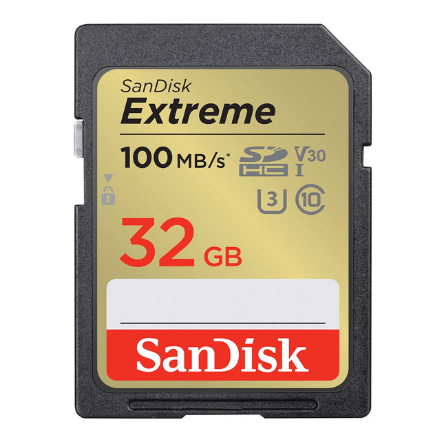 SanDisk Extreme 32GB SDHC UHS-I Class 10 U3 V30 60MB/s Write Memory Card