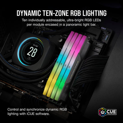 Corsair Vengeance RGB 64GB (2x32Gb) DDR5 6000MHz CL40 EXPO XMP RAM Kit