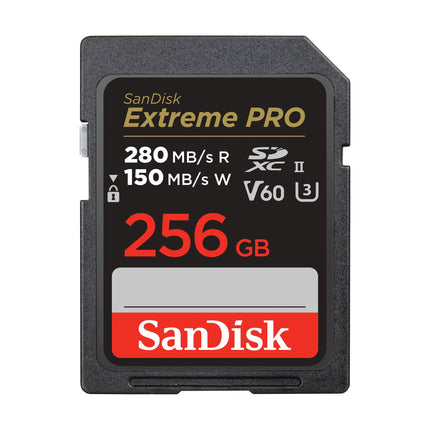 SanDisk Extreme PRO 256GB SDXC UHS-II U3 V60 Up to 280MB/s Read Memory Card