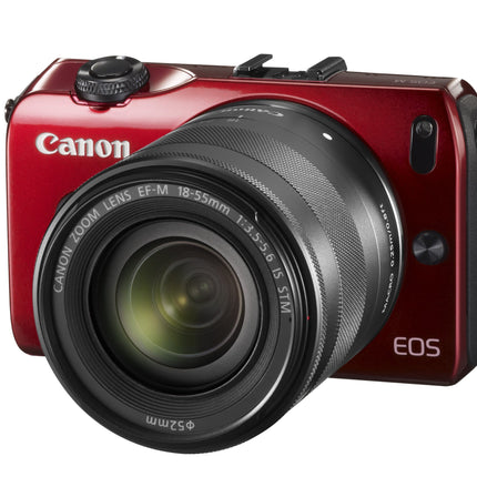 Canon EOS M 18MP APS-C Mirrorless Camera EF-M 18-55mm IS STM Kit Red 90EX