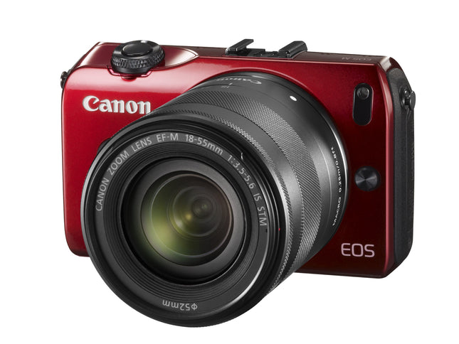 Canon EOS M 18MP APS-C Mirrorless Camera EF-M 18-55mm IS STM Kit Red 90EX