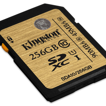 Kingston 256GB SDXC UHS-I Class 10 90MB/s Read 45MB/s Write Memory Card