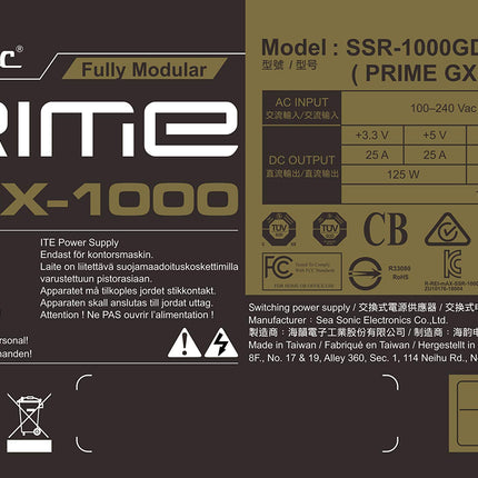 Seasonic PRIME Ultra 1000W 80 PLUS Gold Fully Modular ATX Power Supply