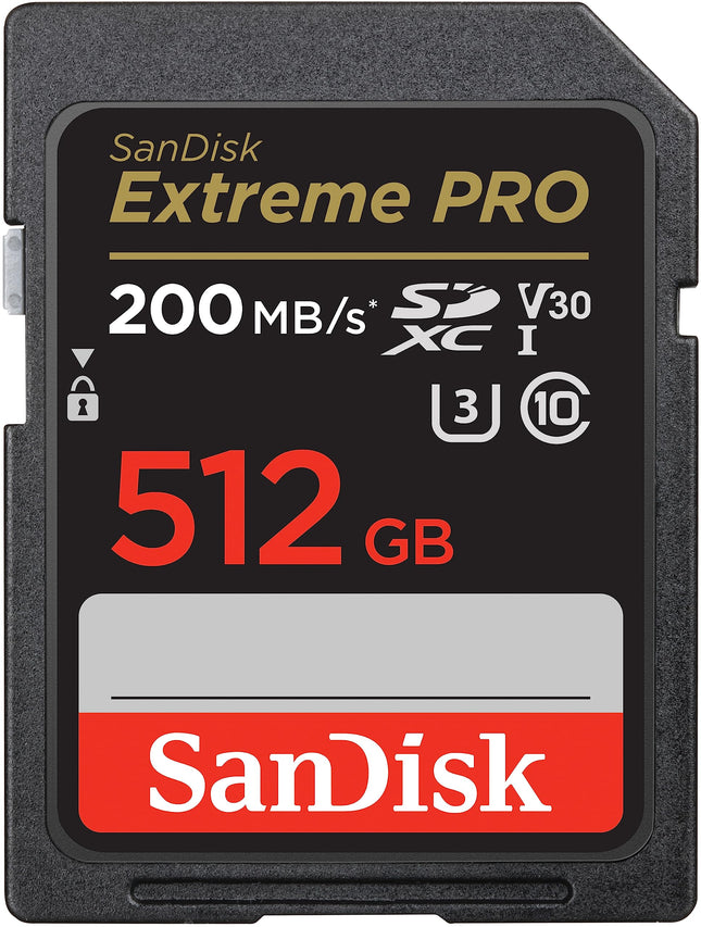 SanDisk Extreme PRO 512GB SDXC UHS-I U3 V30 Up to 200MB/s Read Memory Card