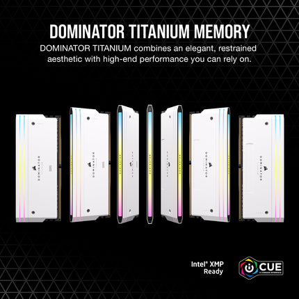 CORSAIR DOMINATOR TITANIUM RGB DDR5 RAM 64GB (4x16GB) DDR5 Up to 6000MHz CL36 Intel XMP iCUE Compatible Computer Memory - White (CMP64GX5M4B6000C36W)