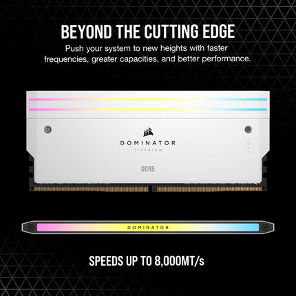 CORSAIR DOMINATOR TITANIUM RGB DDR5 RAM 64GB (4x16GB) DDR5 Up to 6000MHz CL36 Intel XMP iCUE Compatible Computer Memory - White (CMP64GX5M4B6000C36W)