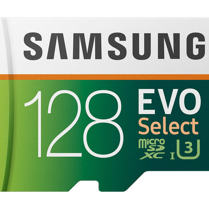 Samsung EVO Select 128GB microSDXC UHS-I U3 Up to 100MB/s Read Memory Card