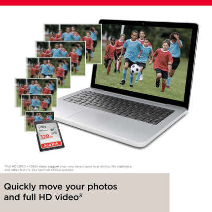 SanDisk Ultra 128GB SDXC UHS-I Class 10 U1 Up to 140MB/s Read Memory Card