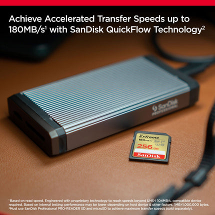 SanDisk Extreme 256GB SDXC UHS-I Class 10 U3 V30 130MB/s Write Memory Card