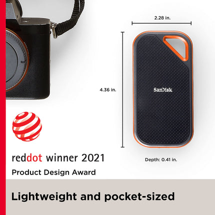 SanDisk Extreme PRO Portable SSD 4TB USB 3.2 Gen 2x2 External SSD 2000MB/s