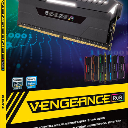 CORSAIR VENGEANCE RGB 16GB (2x8Gb) DDR4 2666MHz CL16 Desktop RAM Kit Black