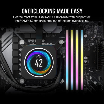 CORSAIR DOMINATOR TITANIUM RGB DDR5 RAM 96GB (4x24GB) DDR5 Up to 6000MHz CL30 Intel XMP iCUE Compatible Computer Memory - Black (CMP96GX5M4B6000C30)
