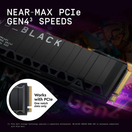 Western Digital WD_BLACK SN850X 4TB NVMe SSD with Heatsink, PCIe 4.0 x4