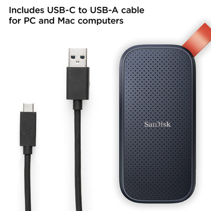 SanDisk Portable SSD 1TB USB-C External Solid State Drive 800MB/s Black