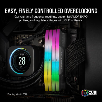 Corsair VENGEANCE RGB 32GB DDR5 6000MHz CL36 UDIMM Desktop Memory Module
