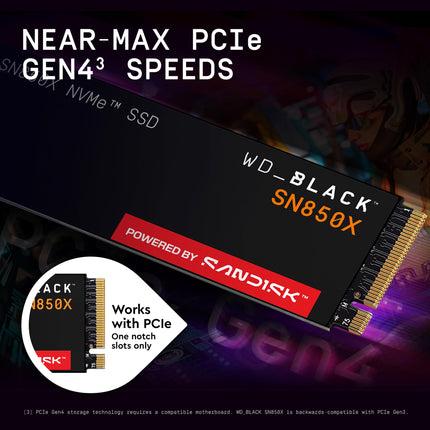 Western Digital WD_BLACK SN850X 2TB NVMe SSD, PCIe 4.0 x4, Internal SSD