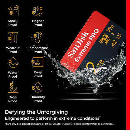 SanDisk Extreme PRO 2TB microSDXC UHS-I U3 V30 A2 150MB/s Write Memory Card