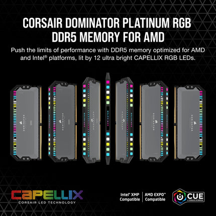 Corsair DOMINATOR PLATINUM RGB 64GB DDR5 RAM 5600MHz CL36 Desktop PC RAM