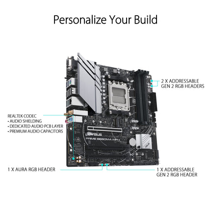 ASUS PRIME B650M-A WiFi II B650 AM5 Micro-ATX DDR5 Desktop Motherboard