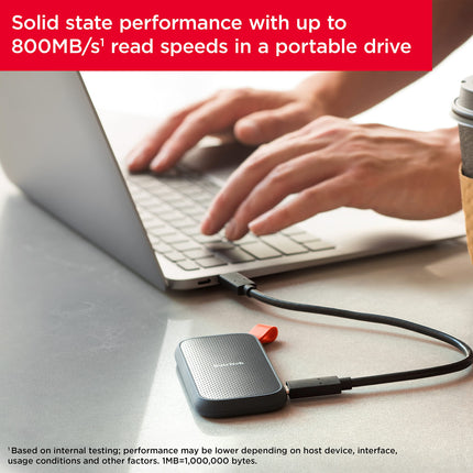 SanDisk Portable SSD 1TB USB-C External Solid State Drive 800MB/s Black