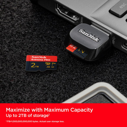 SanDisk Extreme PRO 2TB microSDXC UHS-I U3 V30 A2 150MB/s Write Memory Card