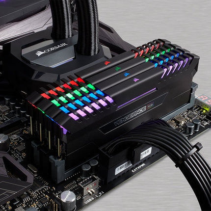 CORSAIR VENGEANCE RGB 64GB (4x16Gb) DDR4 3333MHz CL16 Desktop RAM Kit Black