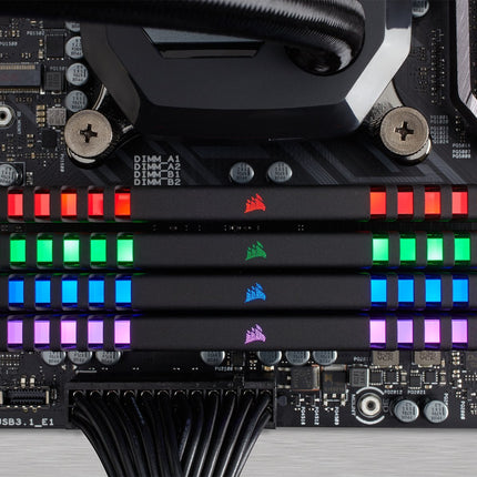 CORSAIR VENGEANCE RGB 64GB (4x16Gb) DDR4 3333MHz CL16 Desktop RAM Kit Black