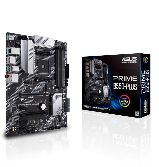 ASUS PRIME B550-PLUS B550 AM4 ATX DDR4 PCIe 4.0 Desktop PC Motherboard
