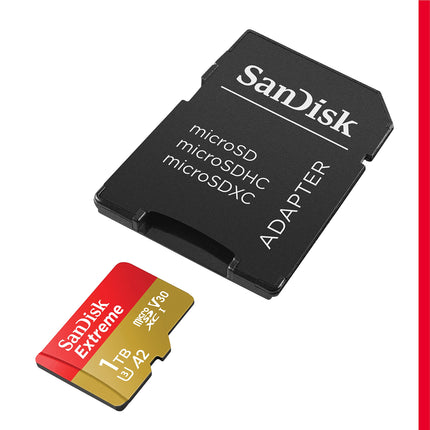 SanDisk Extreme 1TB microSDXC UHS-I U3 V30 A2 130MB/s Write Memory Card
