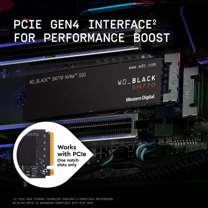 Western Digital WD_BLACK SN770 2TB NVMe SSD, PCIe 4.0 x4, Internal SSD
