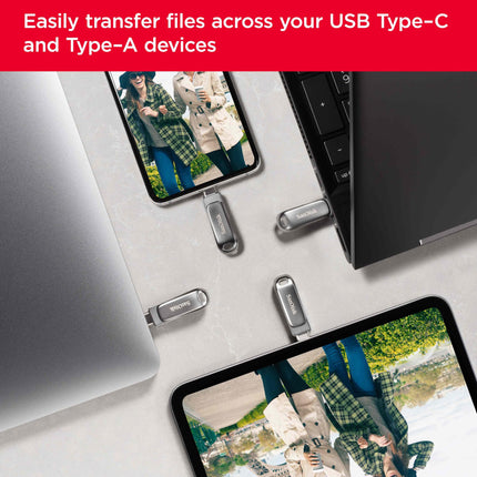 SanDisk Ultra Dual Drive Luxe 128GB USB-C/USB-A USB 3.2 Gen 1 Flash Drive