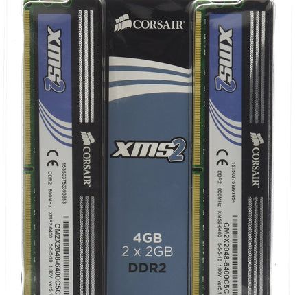 Corsair XMS2 4GB DDR2 RAM 800MHz CL5 2 x 2GB Desktop PC Memory UDIMM Kit
