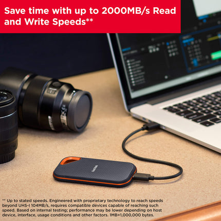 SanDisk Extreme PRO Portable SSD 2TB USB 3.2 Gen 2x2 External SSD 2000MB/s
