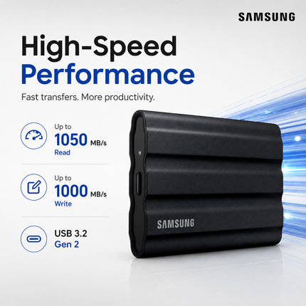 Samsung T7 Shield 4TB USB-C Rugged External SSD Black