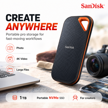 SanDisk Extreme PRO 1TB Portable SSD USB-C External Drive