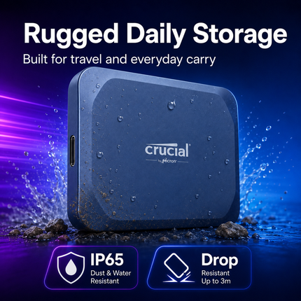 Crucial X10 1TB USB-C Portable SSD, Up to 2100 MB/s