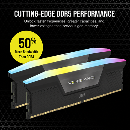 Corsair VENGEANCE RGB 32GB (2 x 16GB) DDR5 8000MT/s CL36 Desktop RAM Kit