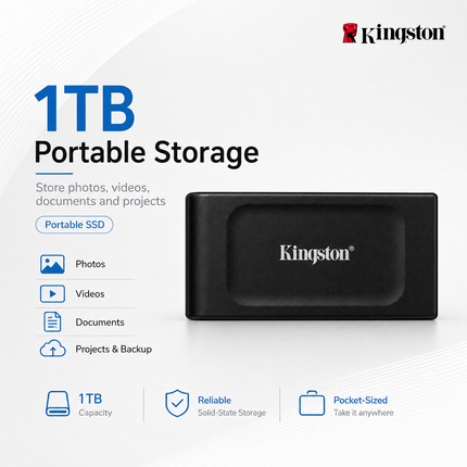 Kingston XS1000 1TB Portable SSD USB 3.2 Gen 2