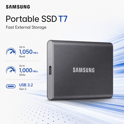 Samsung T7 2TB Portable SSD USB 3.2 Gen 2 Grey