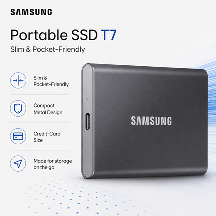 Samsung T7 2TB Portable SSD USB 3.2 Gen 2 Grey