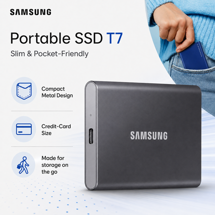 Samsung T7 2TB Portable SSD USB 3.2 Gen 2 Grey