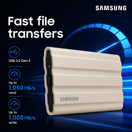 Samsung T7 Shield 2TB USB-C Portable SSD Beige